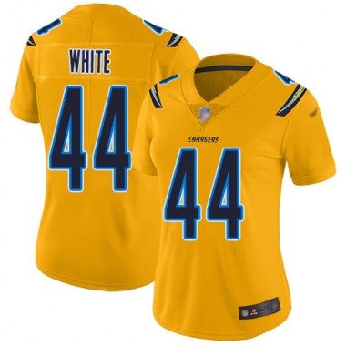 Los Angeles Chargers NFL Football Kyzir White Gold Jersey Women Limited #44 Inverted Legend